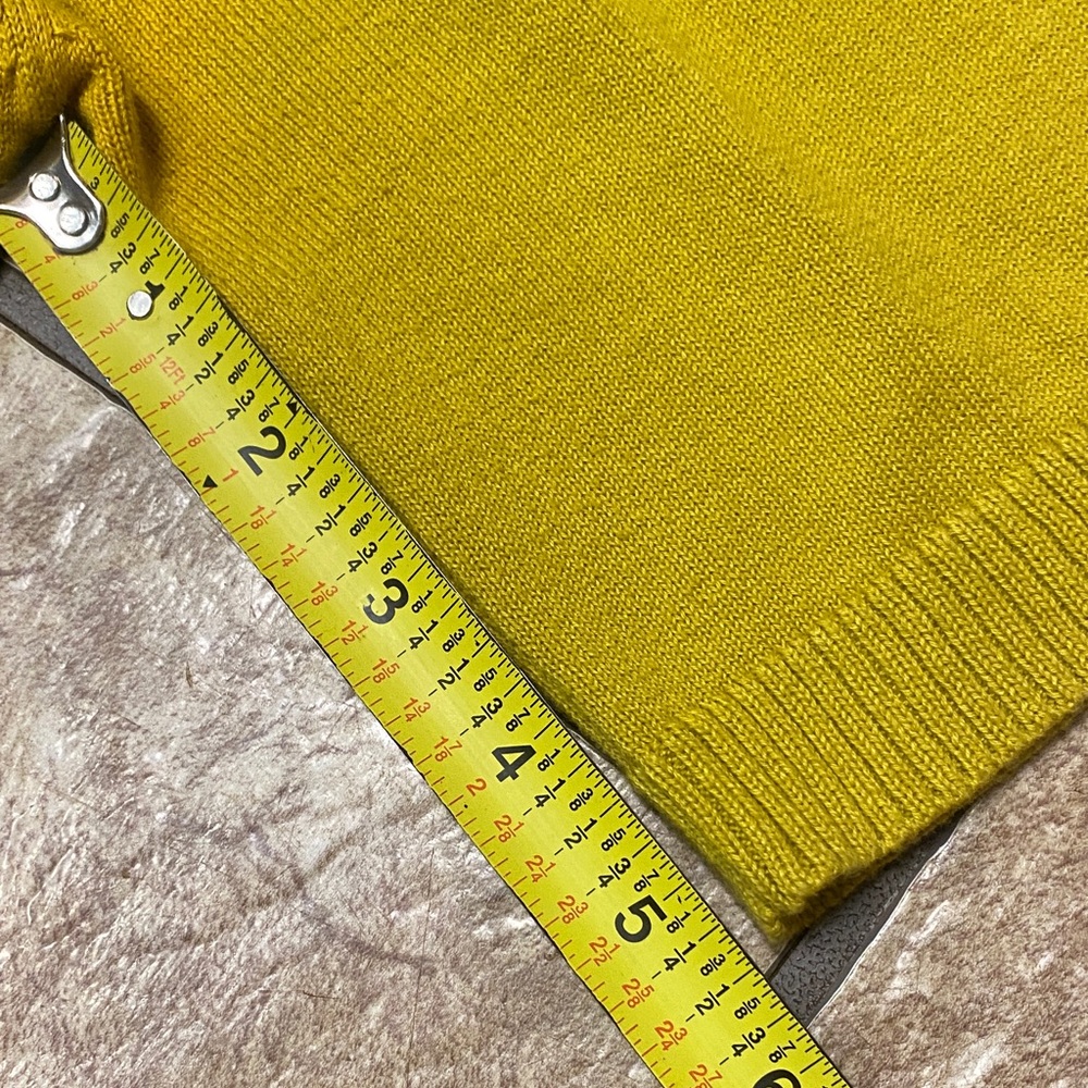 Tabitha Mustard Yellow Small V-neck Button Front Cardigan Sweater Fall - Picture 10 of 12